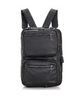 Шкіряна сумка трансформер JD 7014A рюкзак, бриф, сумка чорна картинка, изображение, фото