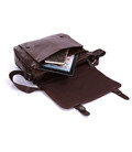 Збільшена 7022LB шкіряна сумка на плече, коричнева John McDee картинка, зображення, фото