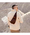 Сумка нагрудна, слінг, рюкзак на одне плече - The Monk - коричнева Time Resistance 5223501 картинка, изображение, фото
