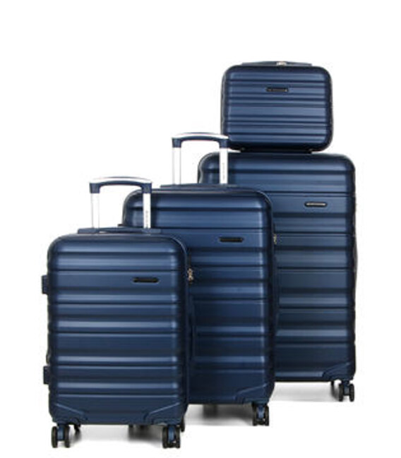 Набор чемоданов + кейс Airtex 628 Worldline синий фото, картинка, изображение