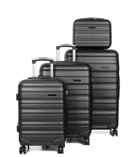 Набір валіз + кейс Airtex 628 Worldline чорний - картинка, зображення, фото валізи