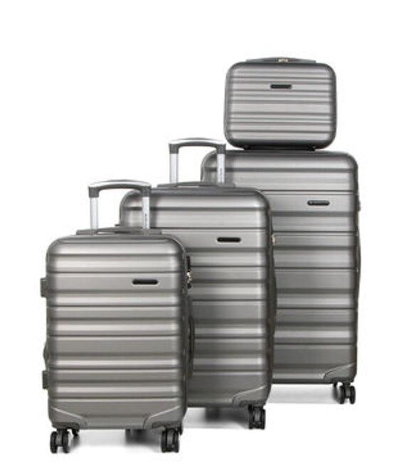 Набор чемоданов + кейс Airtex 628 Worldline графитовый фото, картинка, изображение