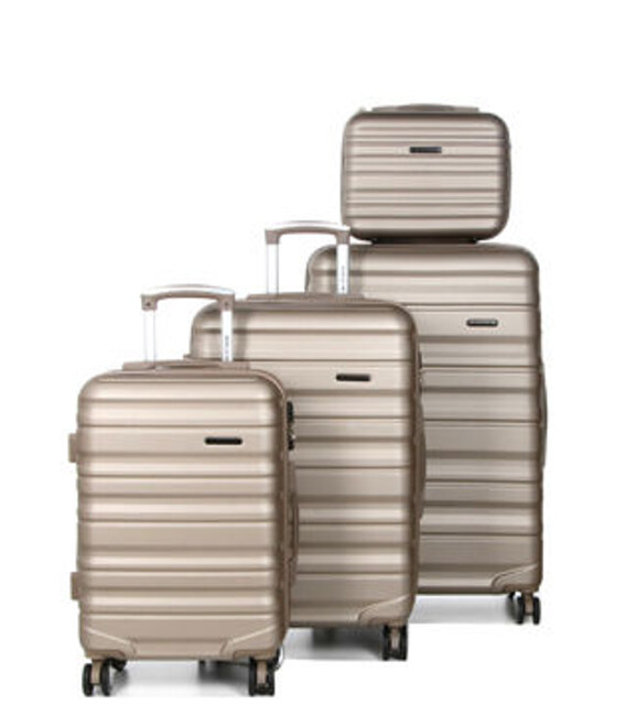Набор чемоданов + кейс Airtex 628 Worldline шампань фото, картинка, изображение