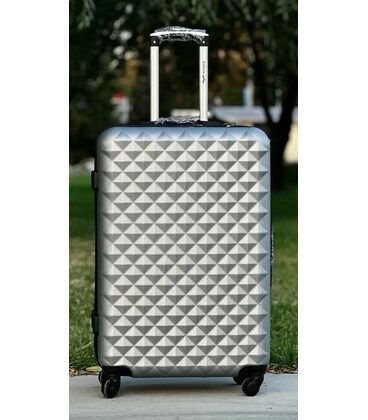 Чемодан Wings BS 190 средний M серебристый фото, картинка, изображение