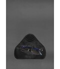 Шкіряний чохол для окулярів із клапаном на резинці Чорний Crazy Horse картинка, зображення, фото