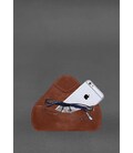 Кожаный чехол для очков с клапаном на резинке Светло-коричневый Crazy Horse картинка, изображение, фото