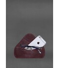 Кожаный чехол для очков с клапаном на резинке Бордовый Crazy Horse картинка, изображение, фото