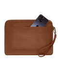 Кожаный чехол для ноутбука на молнии с карманом и петлей на руку Светло-коричневый картинка, изображение, фото