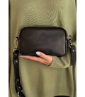 Женская кожаная сумка поясная/кроссбоди Holly черная картинка, изображение, фото
