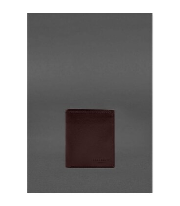 Кожаное портмоне на кнопке Brut бордовый краст картинка, изображение, фото