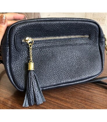 Жіноча маленька темно-синя сумочка з кишенею на блискавці Firenze Italy F-IT-9822GR картинка, зображення, фото