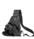 Сумка-слинг черная с оригинальным тиснением Tiding Bag CR-A25F-1012A картинка, изображение, фото