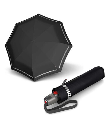 Зонт складной Knirps T.200 Medium Duomatic Reflective Black Kn9532007151 картинка, изображение, фото