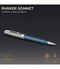 Ручка кулькова Parker SONNET Metal & Blue Lacquer CT BP 68 432 картинка, зображення, фото