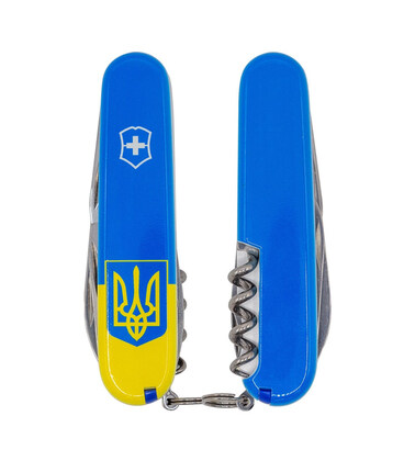 Складаний ніж Victorinox CLIMBER UKRAINE Герб на прапорі верт. 1.3703.7.T3030p картинка, зображення, фото
