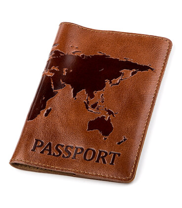 Обкладинка на паспорт Shvigel 13919 шкіряна Коричнева картинка, зображення, фото