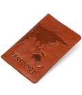 Обкладинка на паспорт Shvigel 13919 шкіряна Коричнева картинка, зображення, фото
