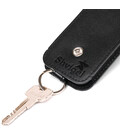 Компактная кожаная ключница с хлястиком SHVIGEL 13988 Черная картинка, изображение, фото