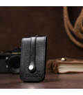 Компактна шкіряна ключниця з хлястиком SHVIGEL 13988 Чорна картинка, зображення, фото