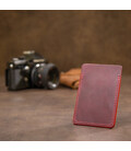 Винтажный кожаный картхолдер GRANDE PELLE 11504 Бордовый картинка, изображение, фото