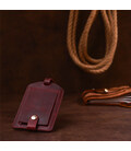 Матовая винтажная кожаная бирка на чемодан Shvigel 16558 Бордовый картинка, изображение, фото