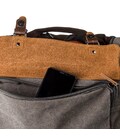 Дорожная сумка текстильная с карманом Vintage 20191 Серая картинка, изображение, фото