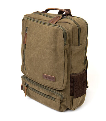 Рюкзак текстильный дорожный унисекс на два отделения Vintage 20612 Зеленый картинка, изображение, фото