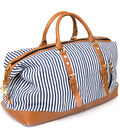 Дорожная сумка текстильная женская в полоску Vintage 20667 Белая картинка, изображение, фото