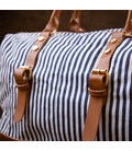 Дорожная сумка текстильная женская в полоску Vintage 20667 Белая картинка, изображение, фото