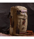 Місткий рюкзак-трансформер у стилі мілітарі із щільного текстилю Vintage 22158 Оливковий картинка, зображення, фото