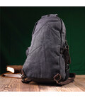 Удобный текстильный рюкзак в стиле милитари Vintagе 22179 Черный картинка, изображение, фото
