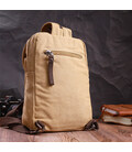 Зручний рюкзак для чоловіків із щільного текстилю Vintage 22185 Пісочний картинка, зображення, фото
