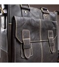 Вертикальная мужская кожаная сумка Vintage 14818 Серая картинка, изображение, фото