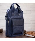 Стильна сумка під А4 вертикального формату в матовою шкірі 11170 SHVIGEL, Синя картинка, зображення, фото