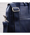 Стильная сумка под А4 вертикального формата в матовой коже 11170 SHVIGEL, Синяя картинка, изображение, фото