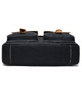 Сумка-портфель мужская текстильная с кожаными вставками Vintage 20002 Черная картинка, изображение, фото