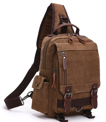Сумка-рюкзак на одно плечо Vintage 20142 Коричневая картинка, изображение, фото