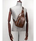Чоловіча сумка-слінг шкіряна 20340 Vintage Коричнева картинка, зображення, фото