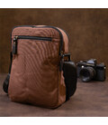 Универсальная текстильная мужская сумка на два отделения Vintage 20661 Коричневая картинка, изображение, фото