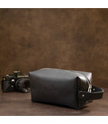 Мужской матовый кожаный несессер GRANDE PELLE 11508 Черный картинка, изображение, фото