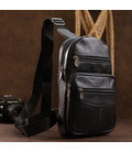 Компактна шкіряна чоловіча сумка через плече Vintage 20000 Чорний картинка, зображення, фото