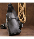 Небольшая кожаная мужская сумка через плечо Vintage 20202 Черный картинка, изображение, фото