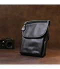Шкіряна невелика чоловіча сумка через плече Vintage 20467 Чорний картинка, зображення, фото