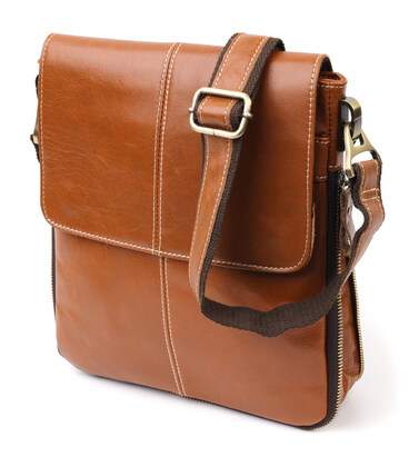 Вертикальная мужская сумка Vintage 20830 кожаная Коричневый картинка, изображение, фото