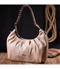 Стильная сумка багет KARYA 20836 кожаная Бежевый картинка, изображение, фото