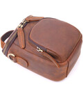 Компактна чоловіча сумка з натуральної вінтажної шкіри 21295 Vintage Коричнева картинка, зображення, фото