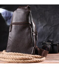Зручна чоловіча сумка через плече з натуральної шкіри 21308 Vintage Коричнева картинка, зображення, фото