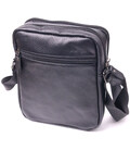 Стильна чоловіча сумка з натуральної зернистої шкіри 21398 Vintage Чорна картинка, зображення, фото