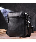 Стильная мужская сумка из натуральной зернистой кожи 21398 Vintage Черная картинка, изображение, фото