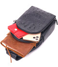 Мужская сумка слинг из натуральной фактурной кожи 21400 Vintage Черный картинка, изображение, фото